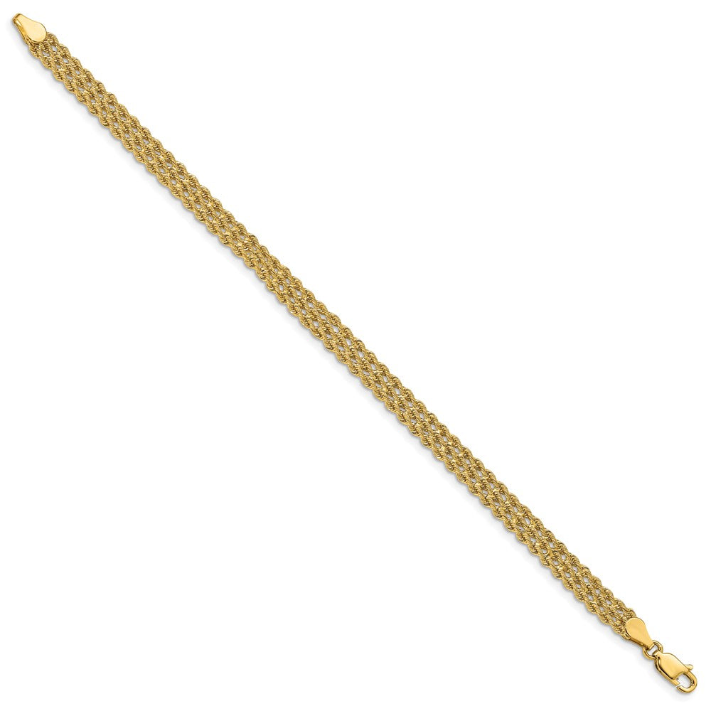 14k Triple Strand Rope Bracelet