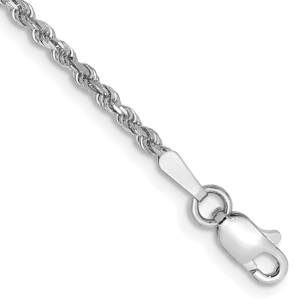 14K White Gold Diamond-cut Rope with Lobster Clasp Chain