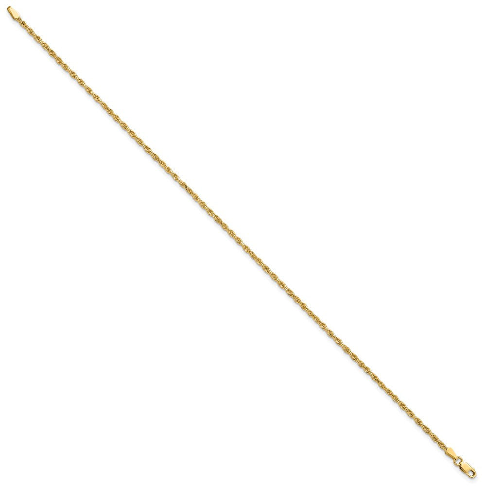 14K Diamond-cut Rope with Lobster Clasp Anklet