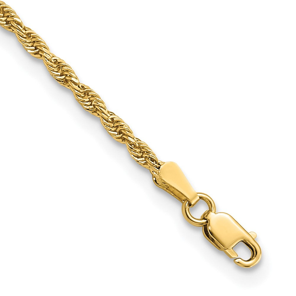 14K Diamond-cut Rope with Lobster Clasp Anklet