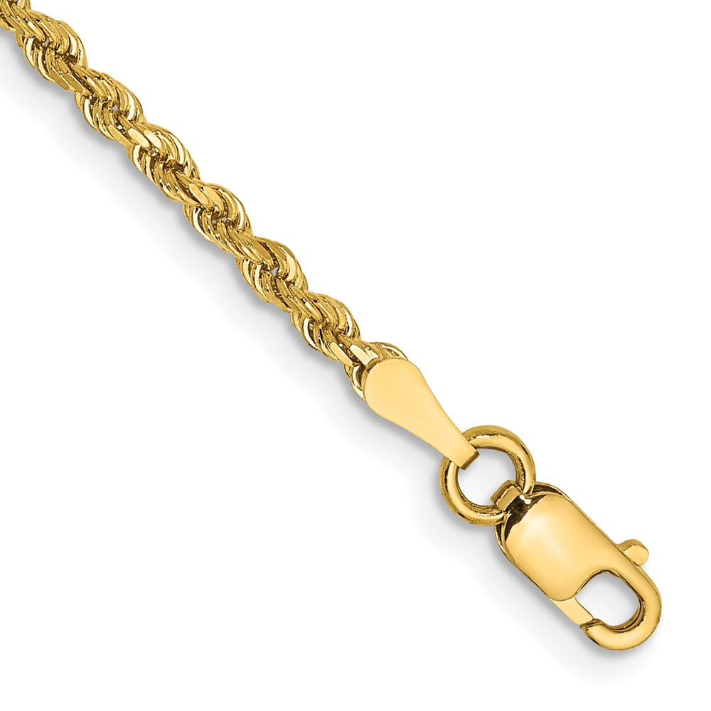 14K 8 inch 2mm Diamond-cut Rope with Lobster Clasp Chain