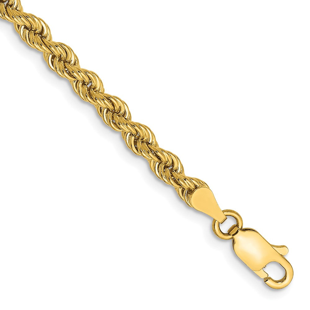 14K 8 inch 3.65mm Regular Rope with Lobster Clasp Chain