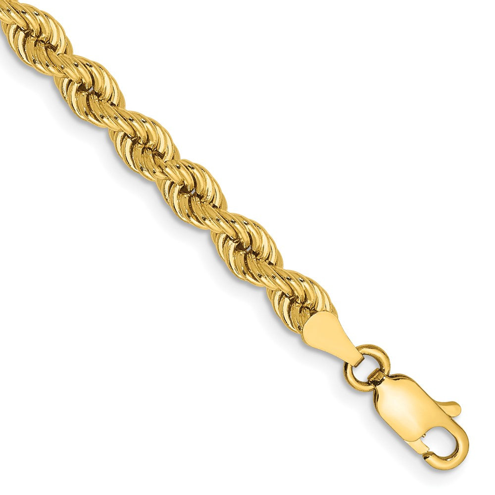 14K 8 inch 4mm Regular Rope with Lobster Clasp Chain