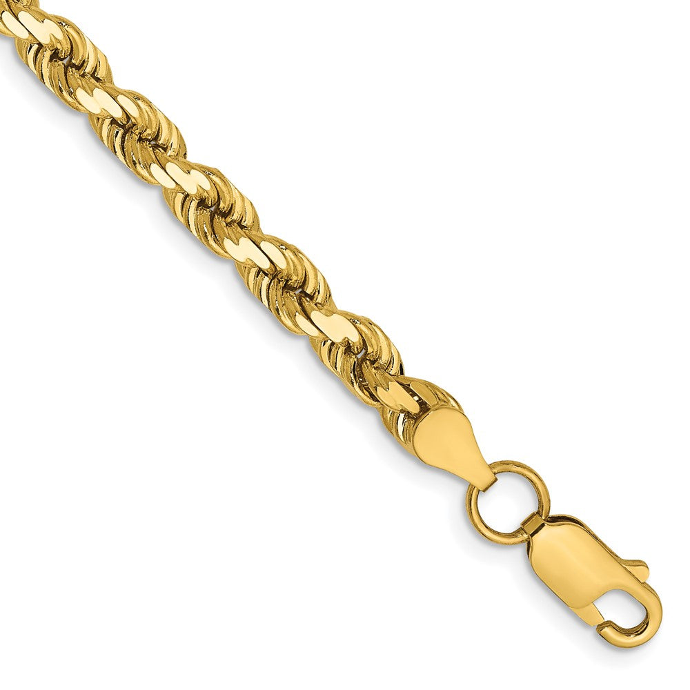 14K 7 inch 4.5mm Diamond-cut Rope with Lobster Clasp Chain