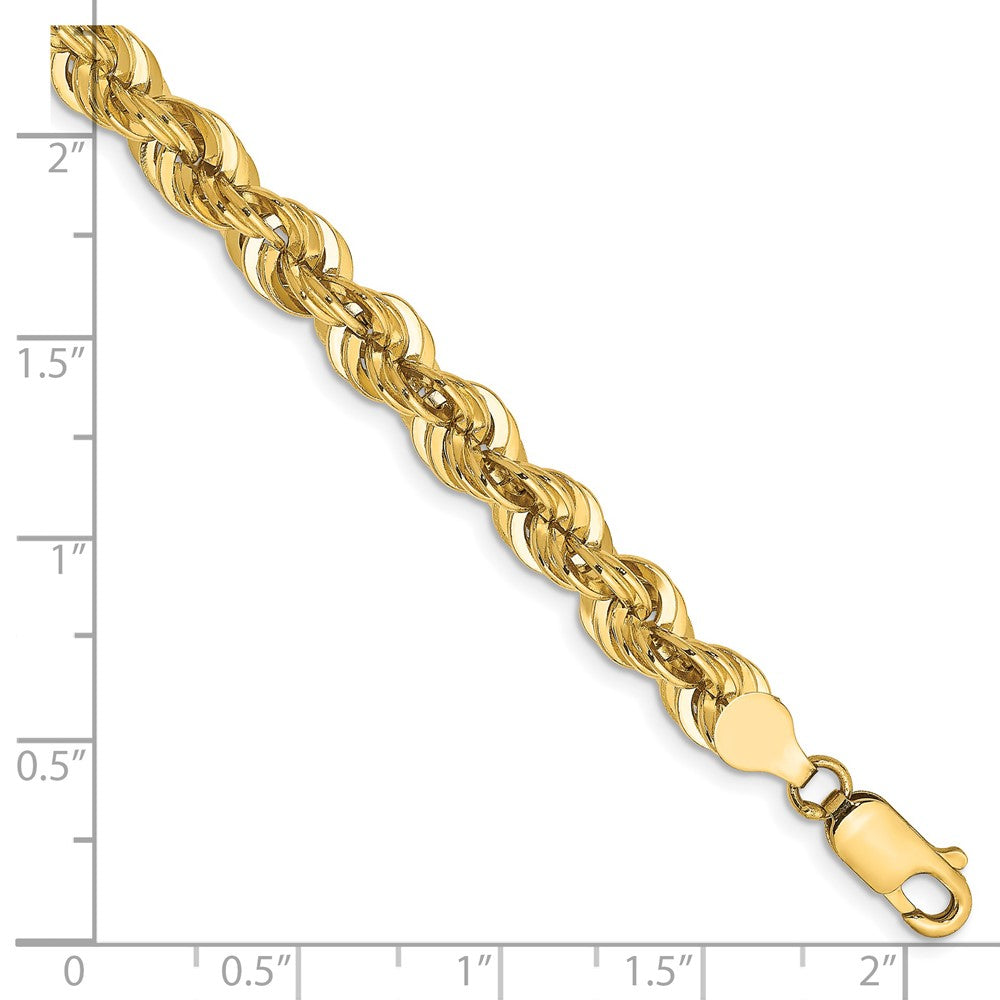 14K 9 inch 6mm Regular Rope with Lobster Clasp Chain