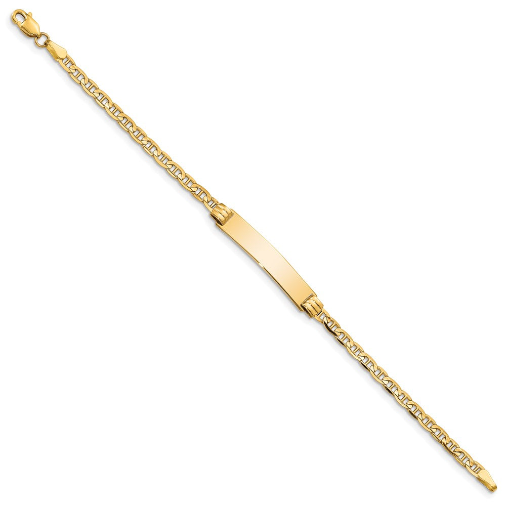 10k Polished Solid Chain/Solid Plate Anchor Link 26x Plate ID Bracelet