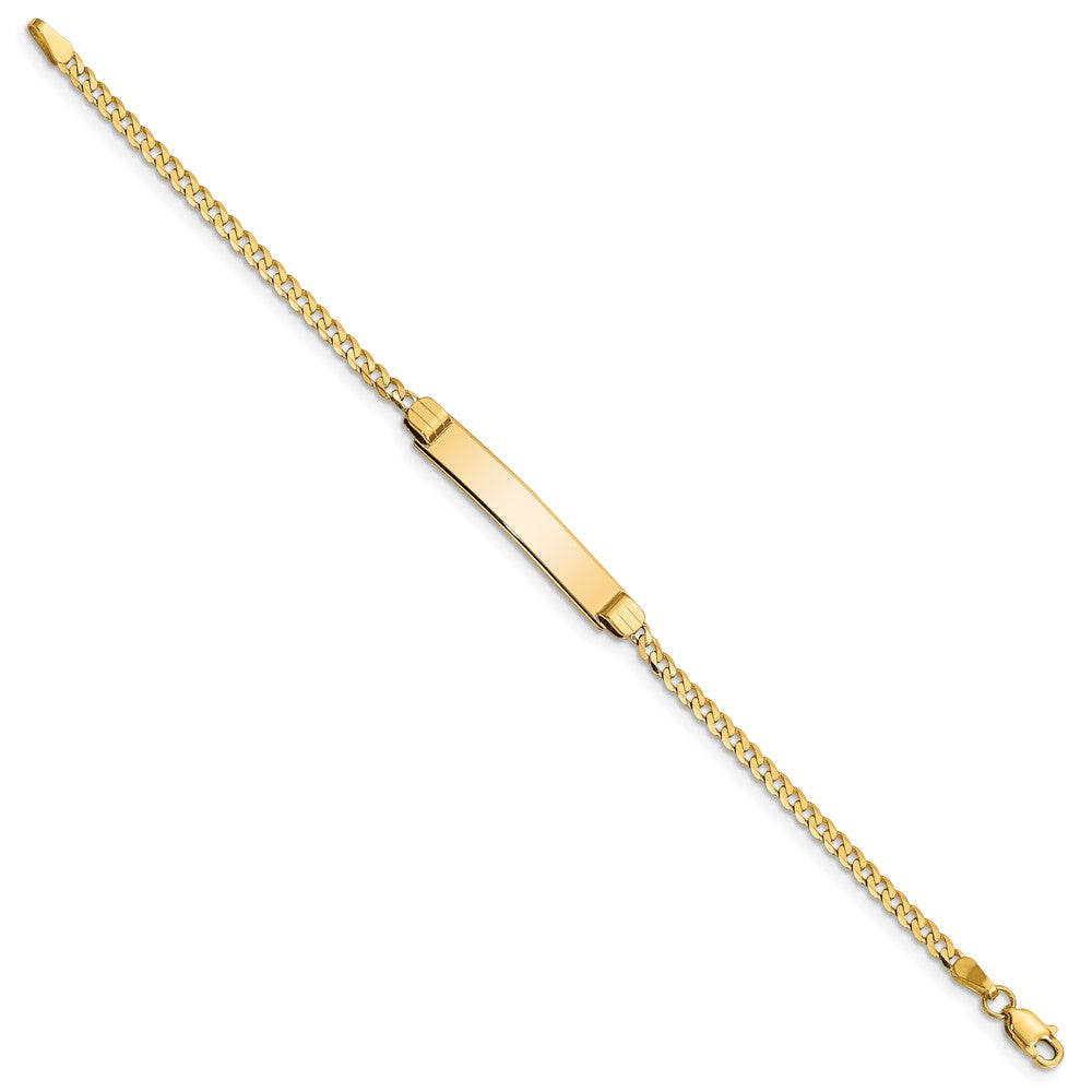10k Polished Solid Chain/Solid Plate Curb Link 26x Plate ID Bracelet