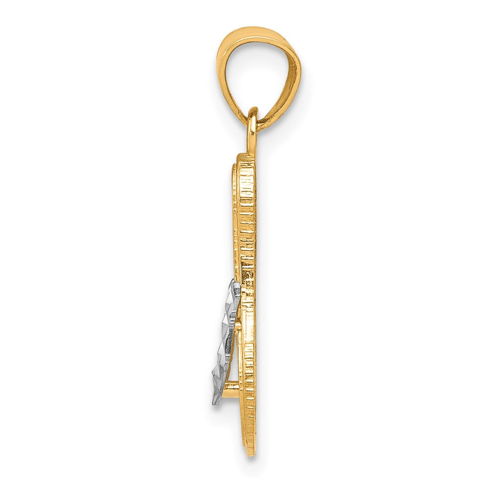 10k and White Rhodium Flip-Flop Charm
