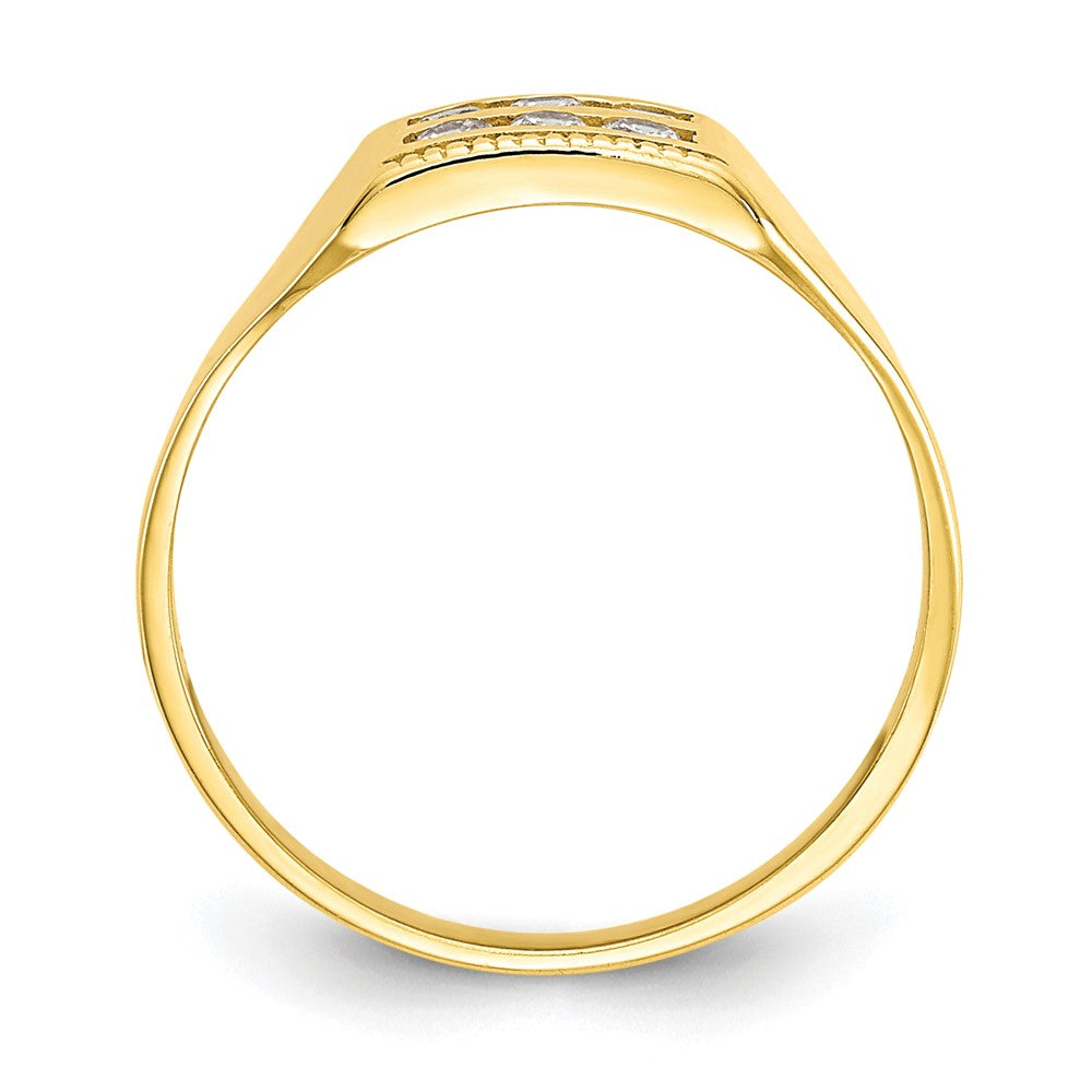 10k Polished 2-Row CZ Size 3 Ring