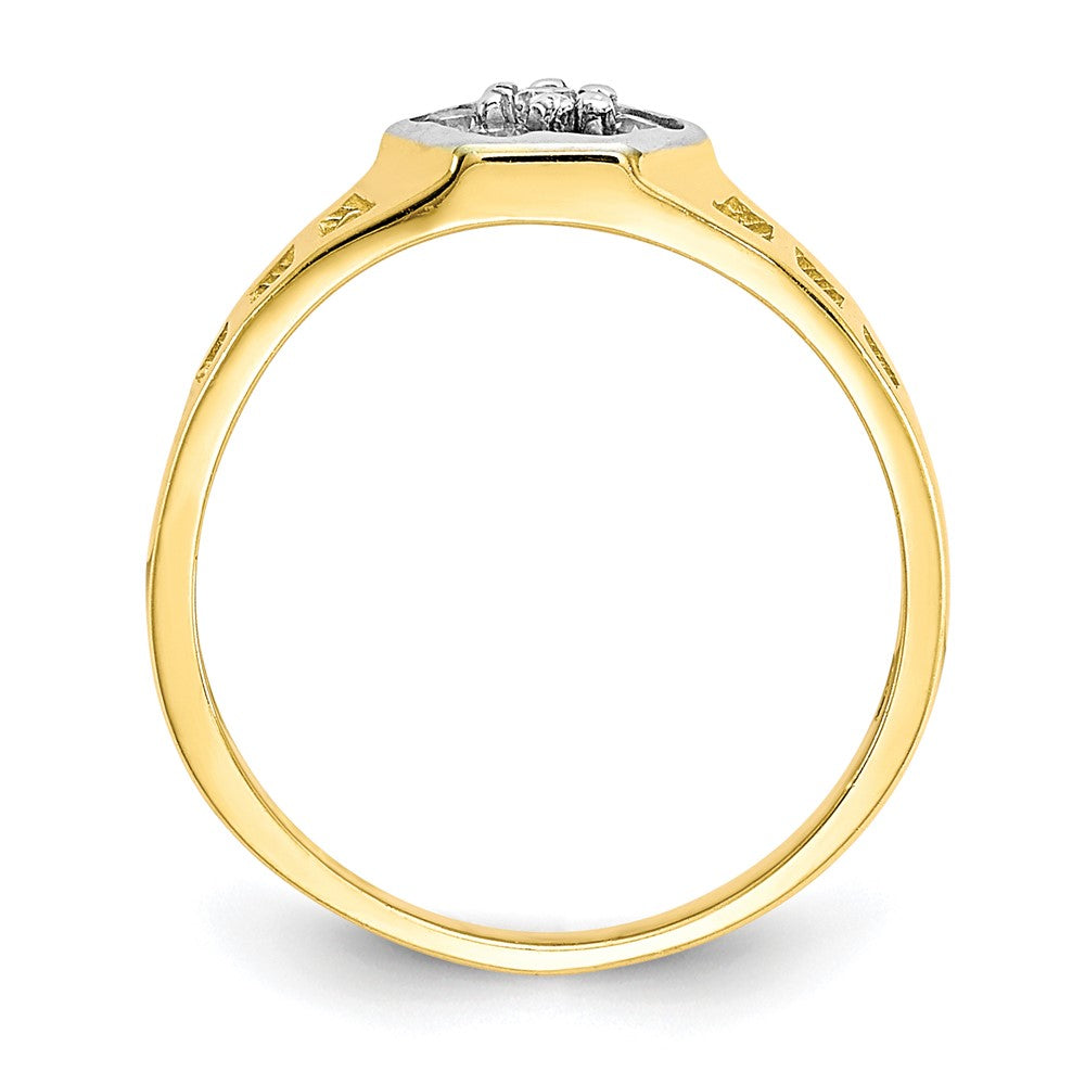 10k CZ Hexagon Size 3 Ring