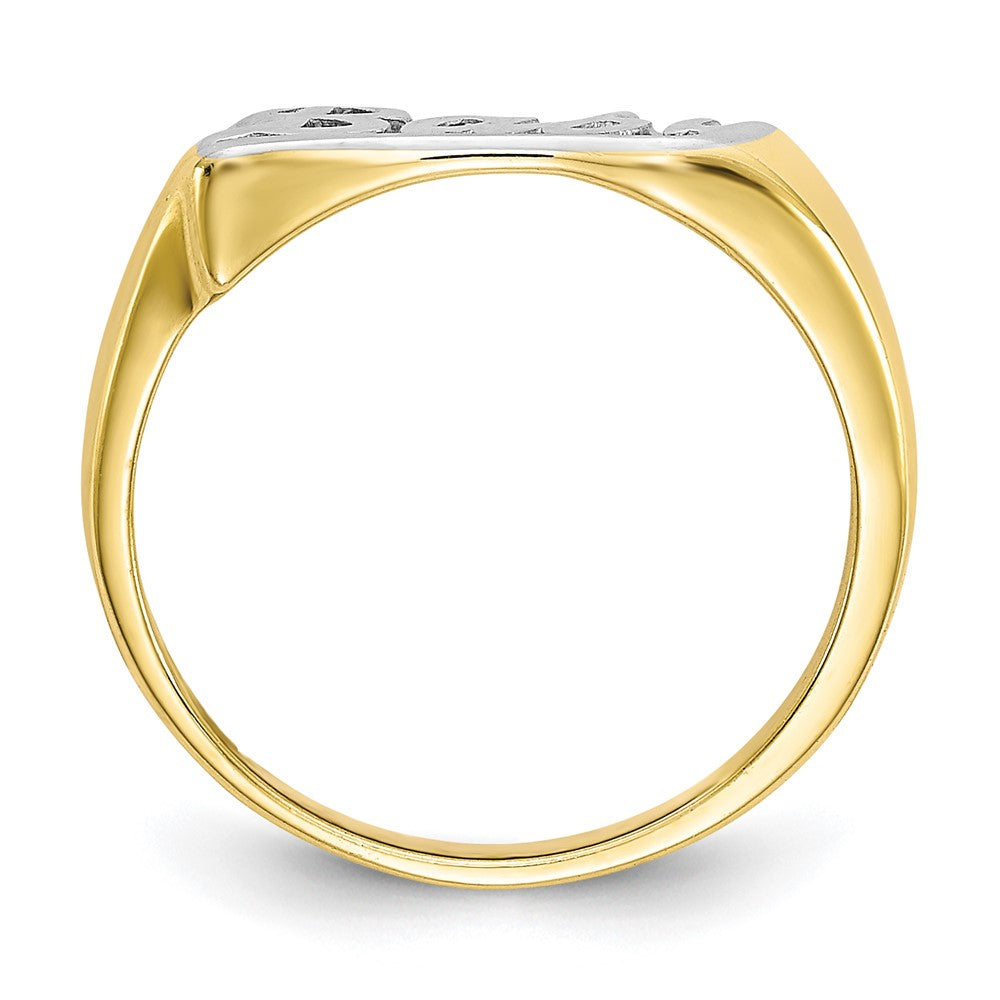 10K and White Rhodium BABY Size 3 Ring