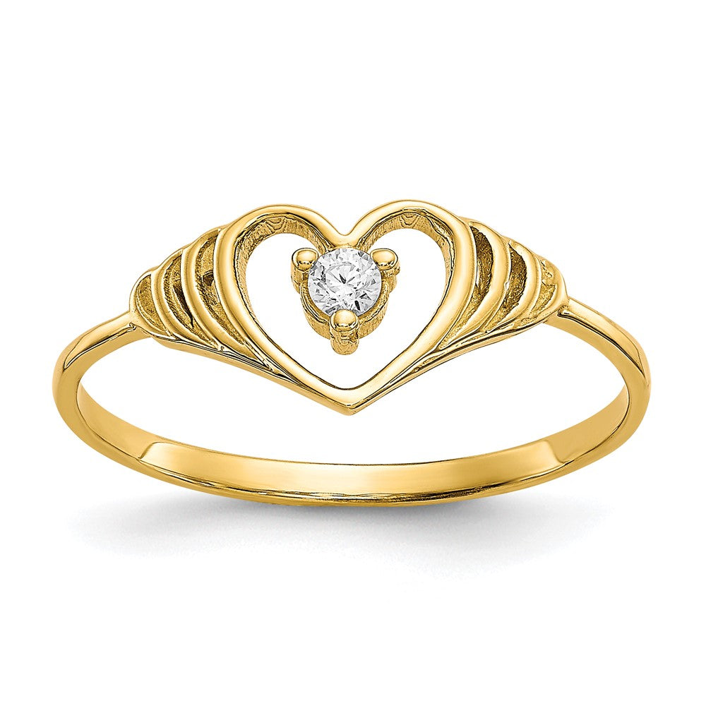 10k CZ Heart Ring