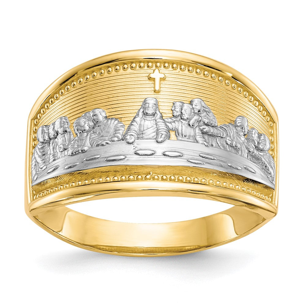 10k & Rhodium Ladies Last Supper Ring