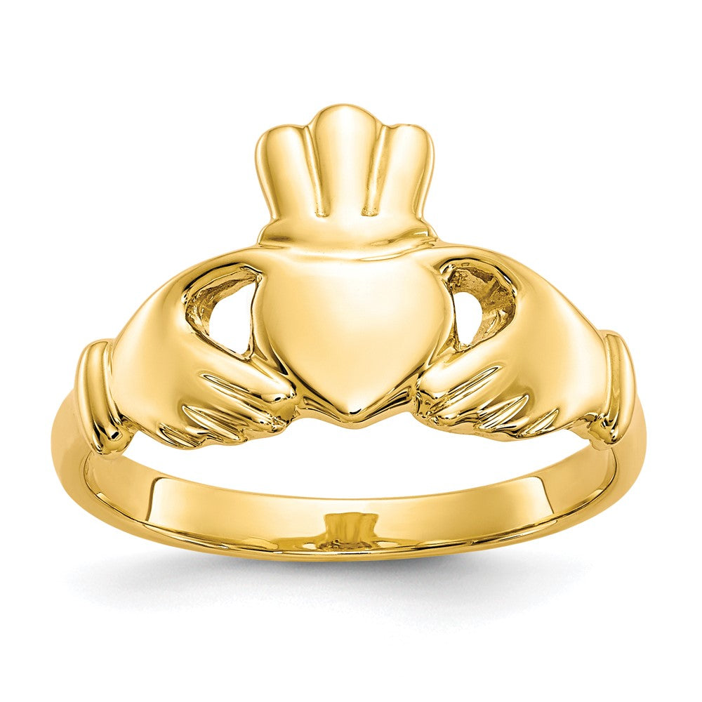 10k Polished Claddagh Ring