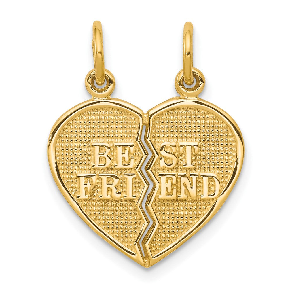 10K BEST FRIEND 2-Piece Break-Apart Heart Charm