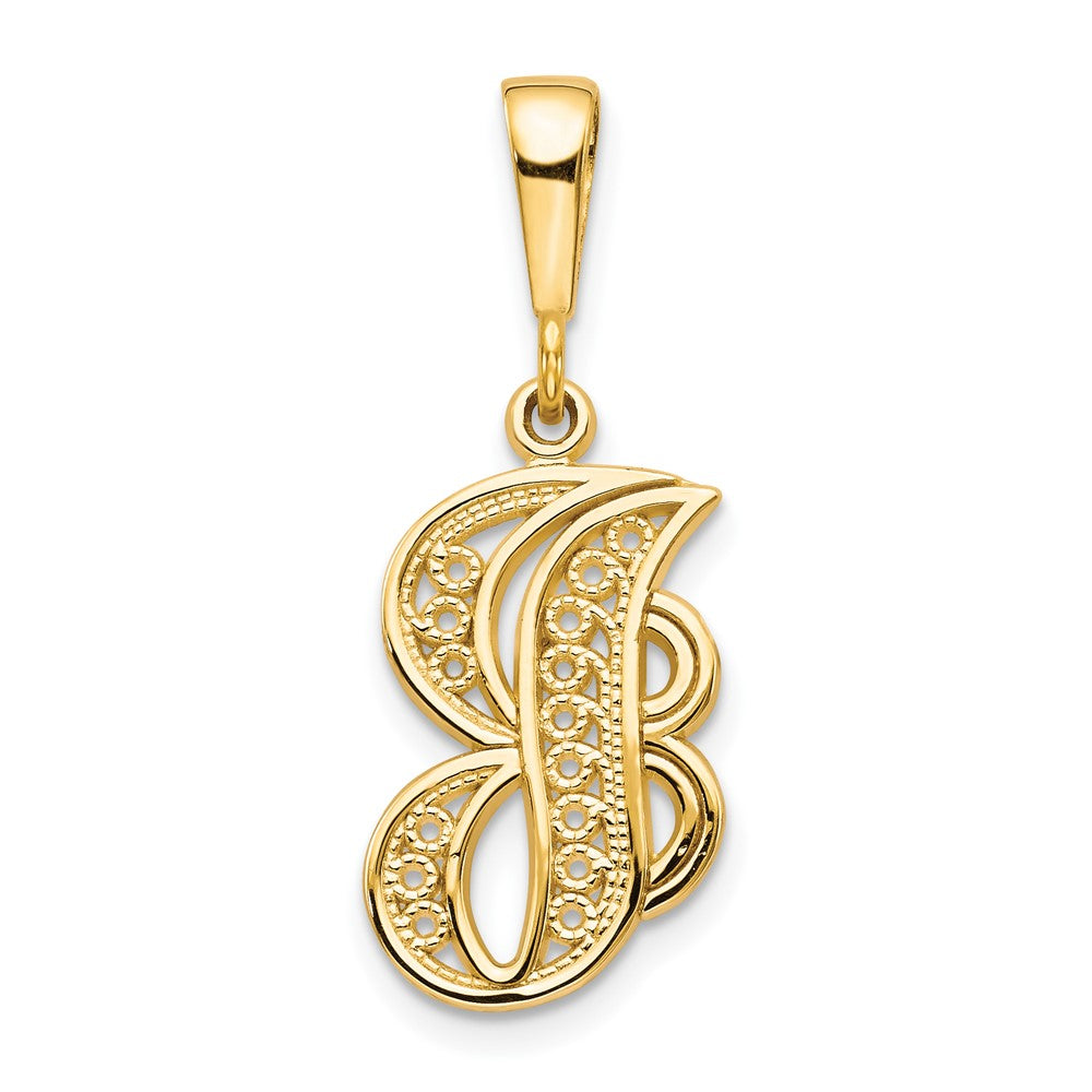 10k Initial J Pendant