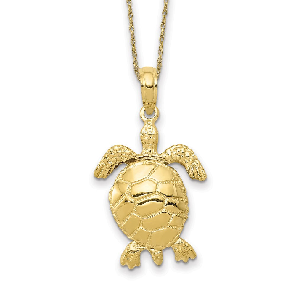 10k 3-D Moveable Turtle Necklace