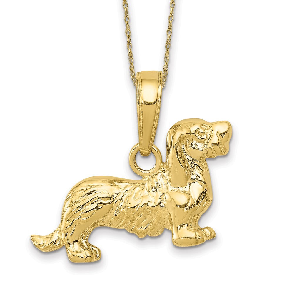 10k Long-Haired Dachshund Dog Necklace