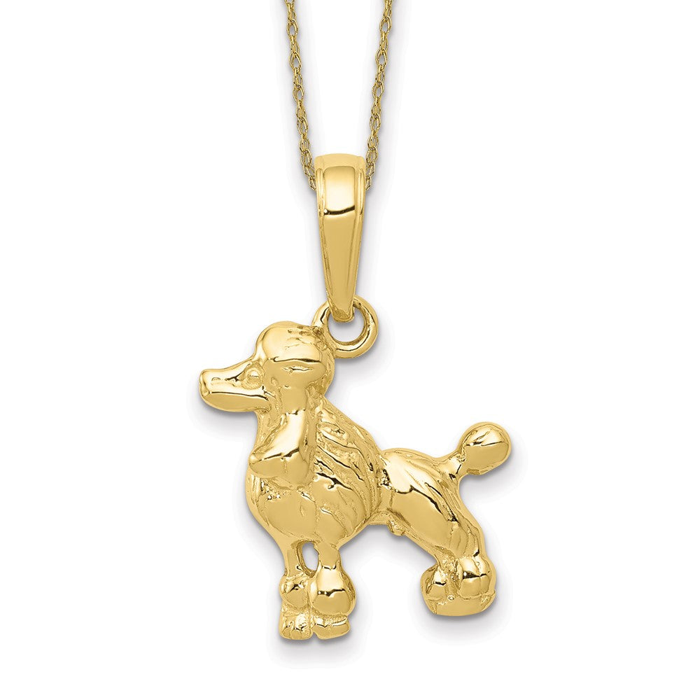 10k Poodle Dog Necklace