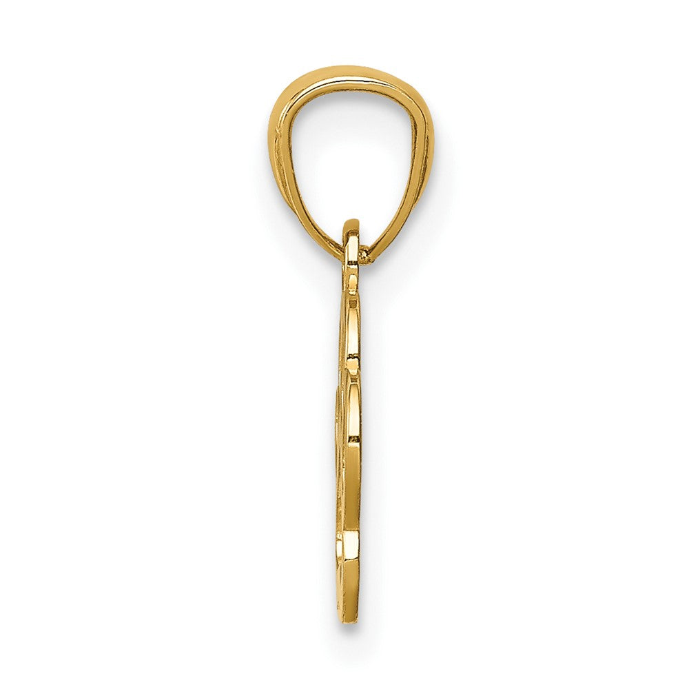 10K Cut-out Dog Paw Pendant