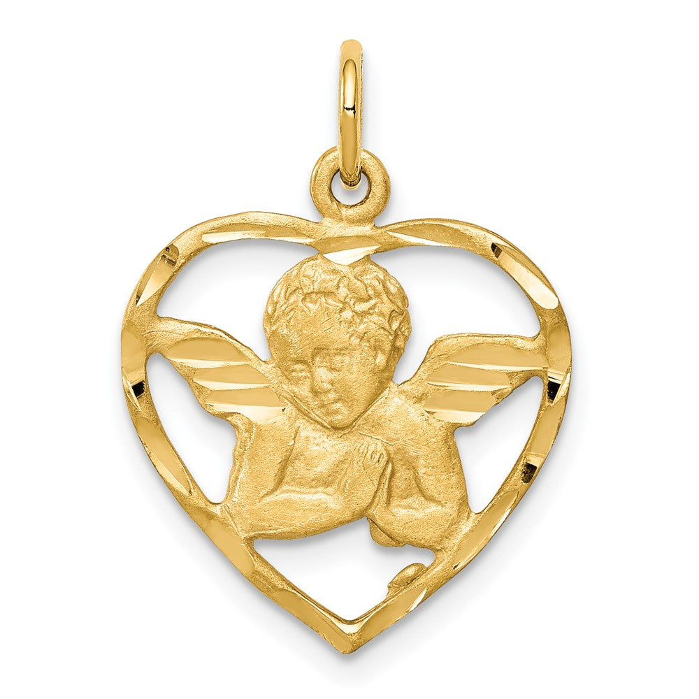 10K Angel Heart Charm