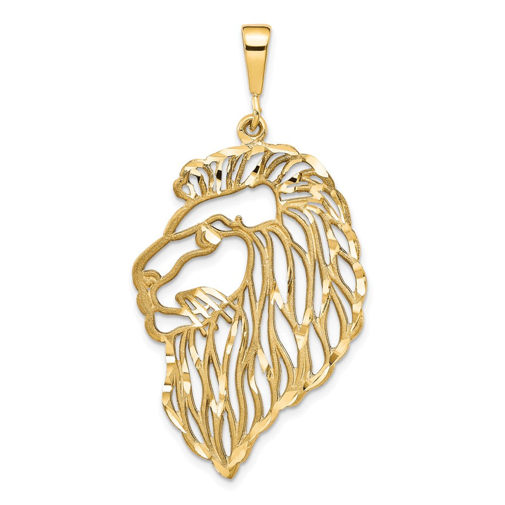 10k Solid Diamond-cut Lions Head Charm