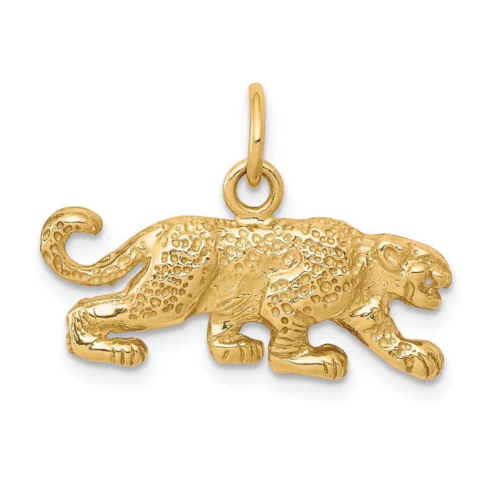 10k Solid Satin Small Leopard Charm