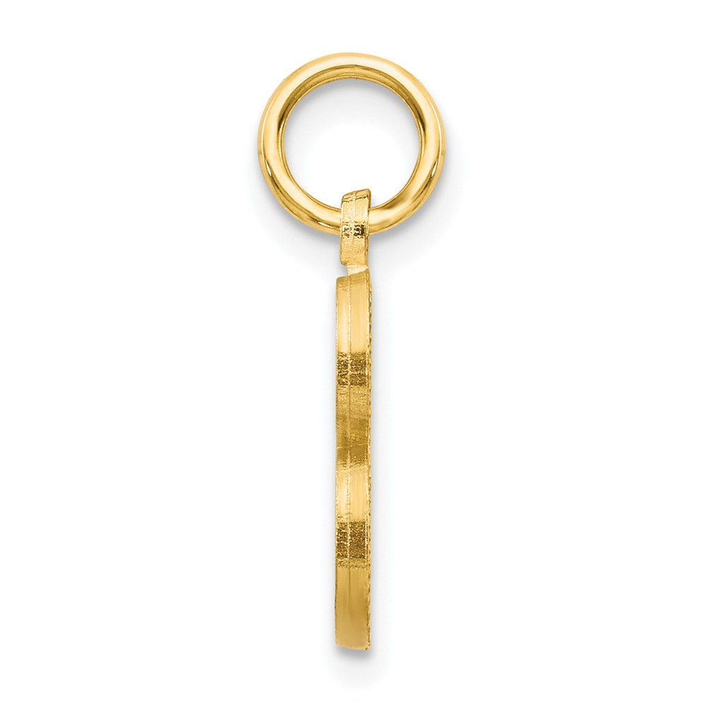 10k Satin Diamond-cut Initial B Charm