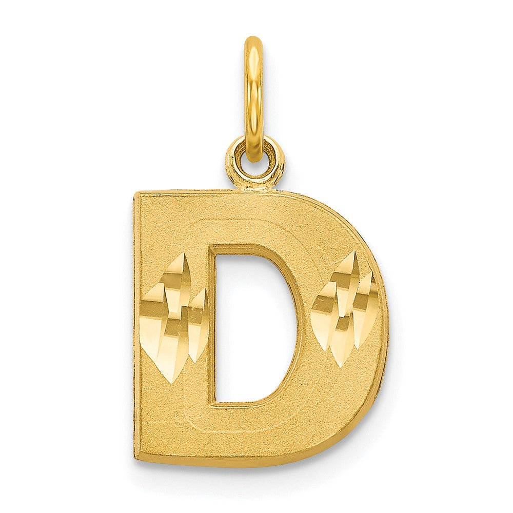 10K Satin Diamond-cut Initial D Charm