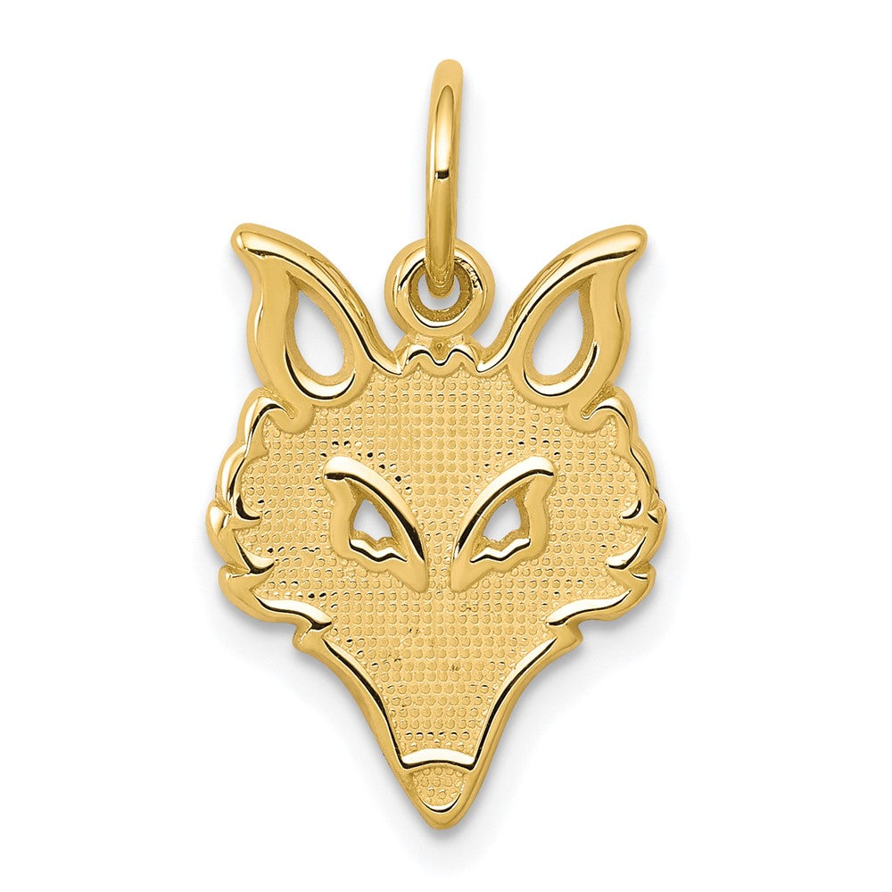 10k Solid Flat Back Small Fox Head Charm