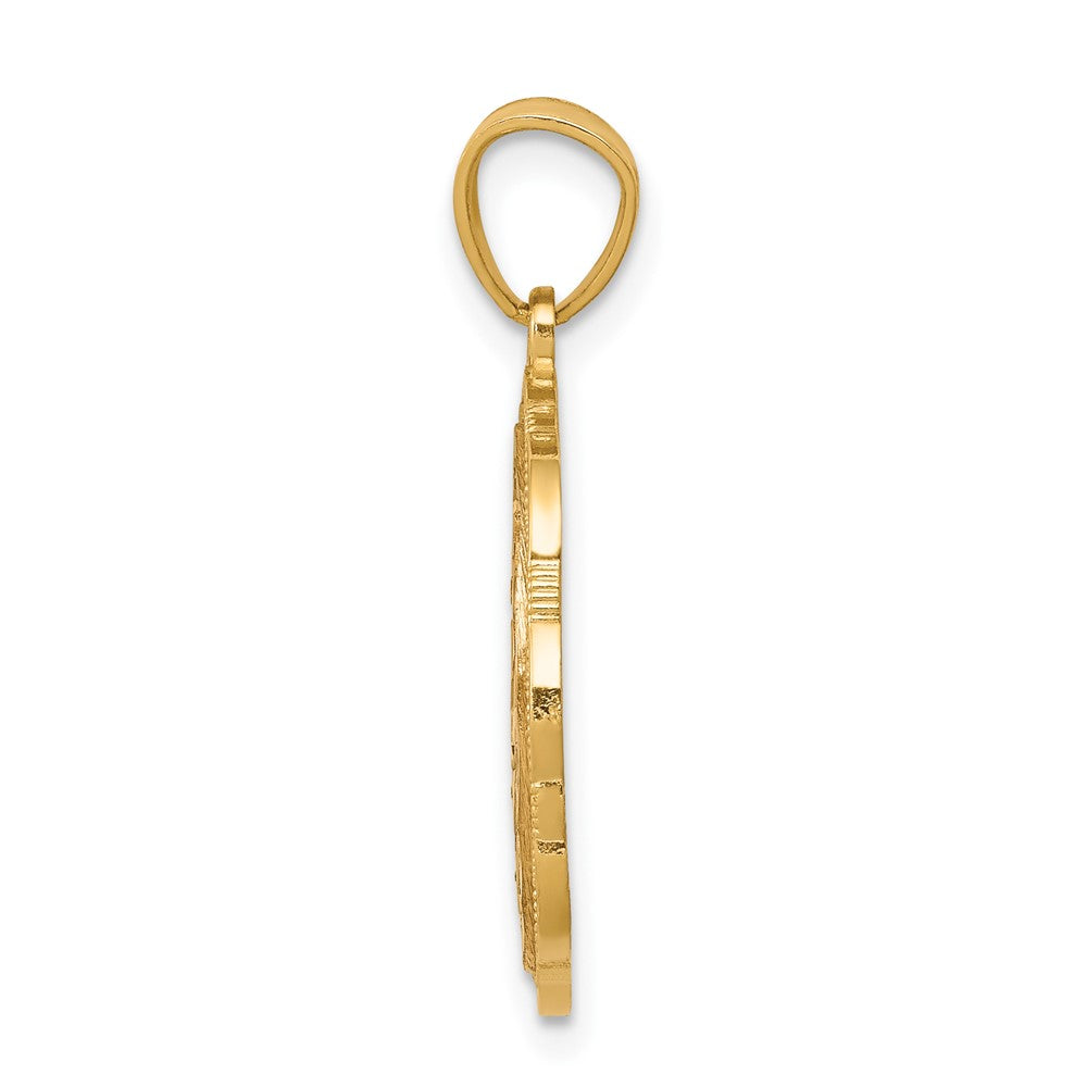 10K Two-tone and White Rhodium 15 ANOS Oval Pendant