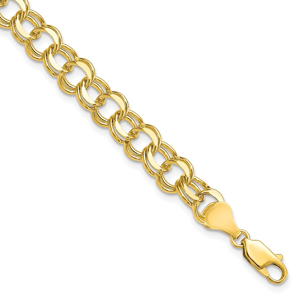 10k Solid Double Link Charm Bracelet