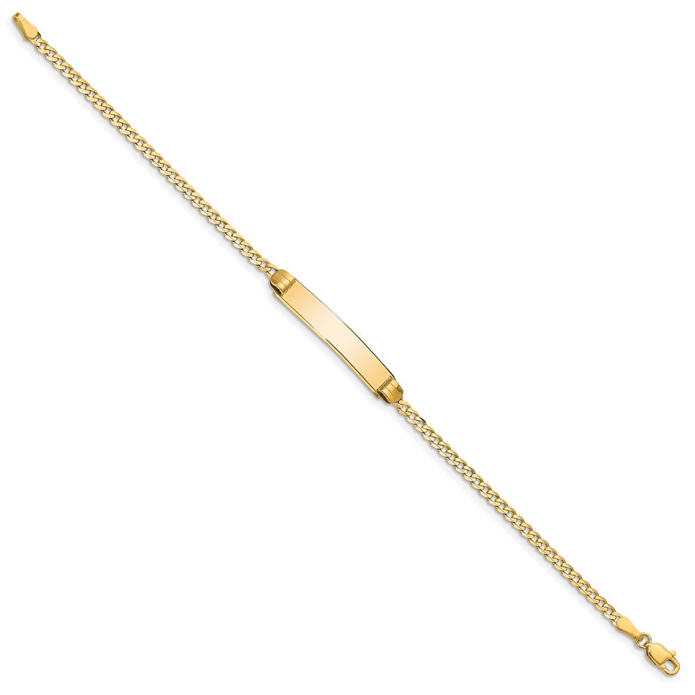 10k Polished Solid Chain/Solid Plate Curb Link 25x Plate ID Bracelet