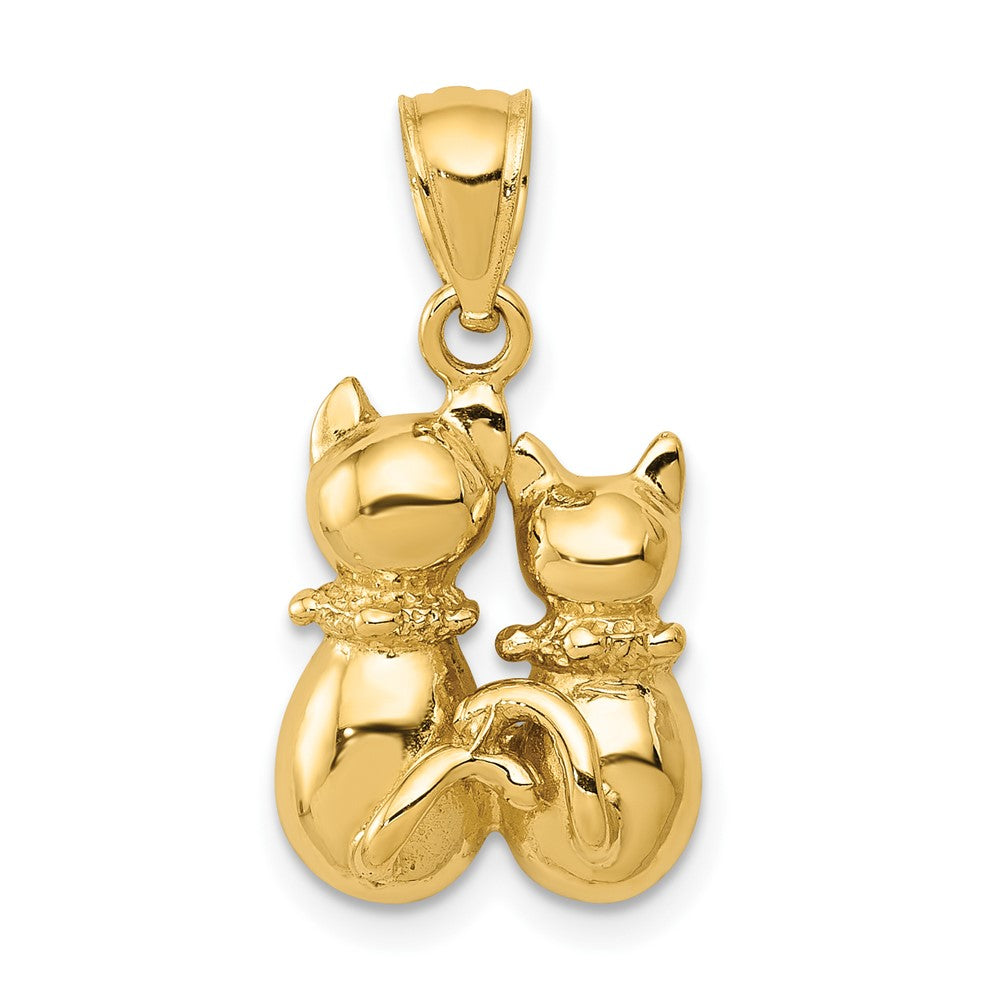 10K Two Cats Pendant