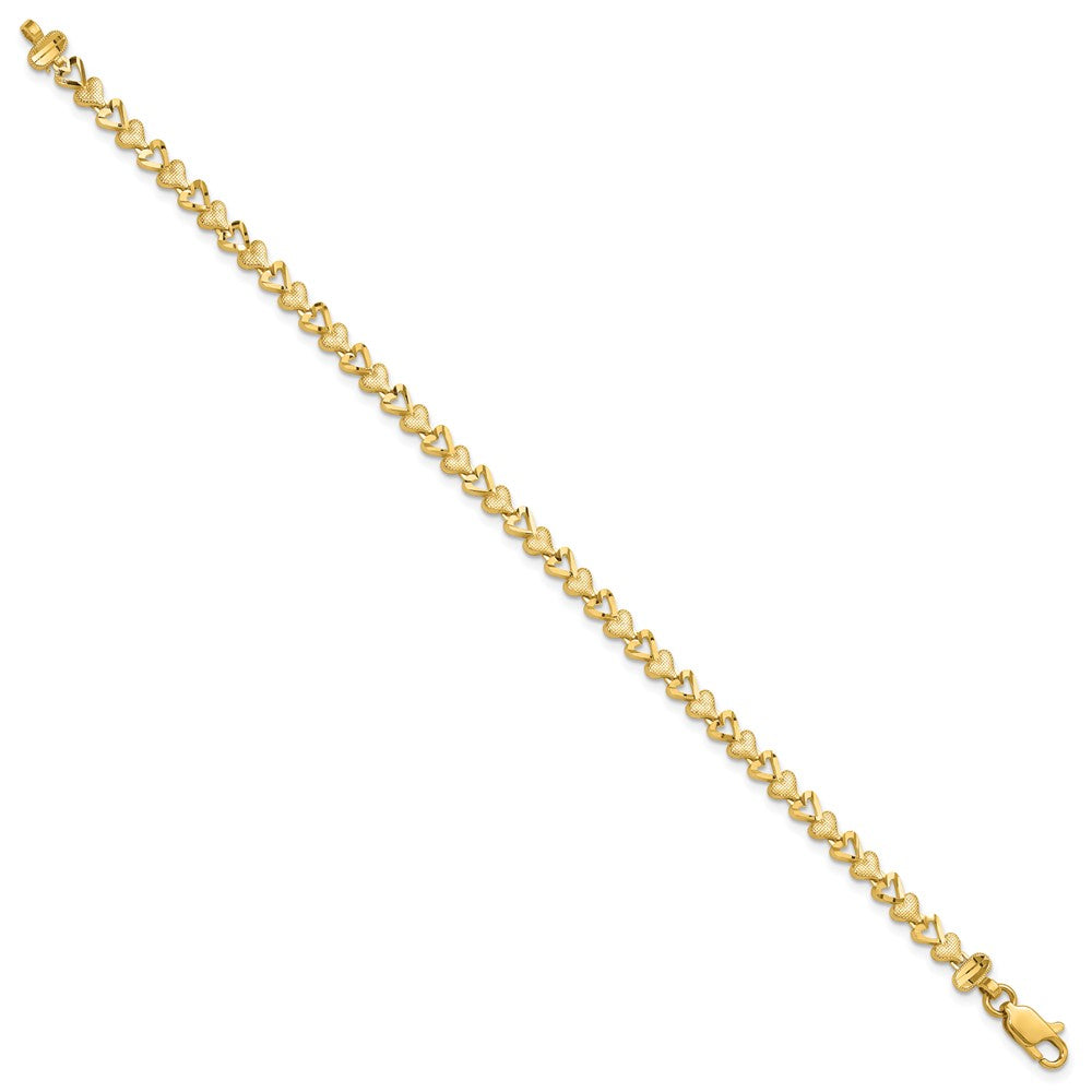 10k Diamond-cut Heart Bracelet
