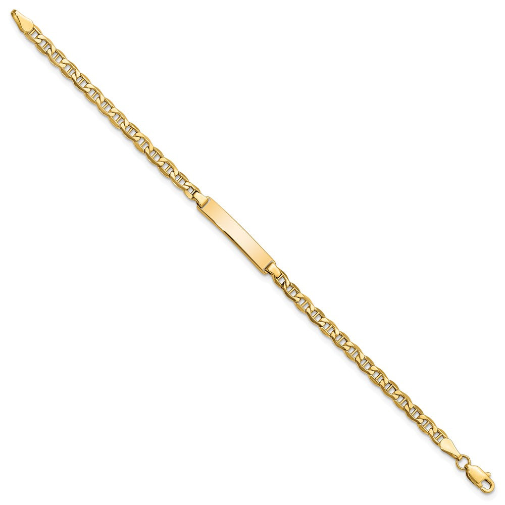 10k Polished Semi-Solid Chain/Solid Plate Anchor Link 23.3x Plate Baby/Child ID Bracelet