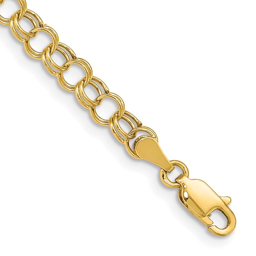 10k Hollow Double Link Charm Bracelet