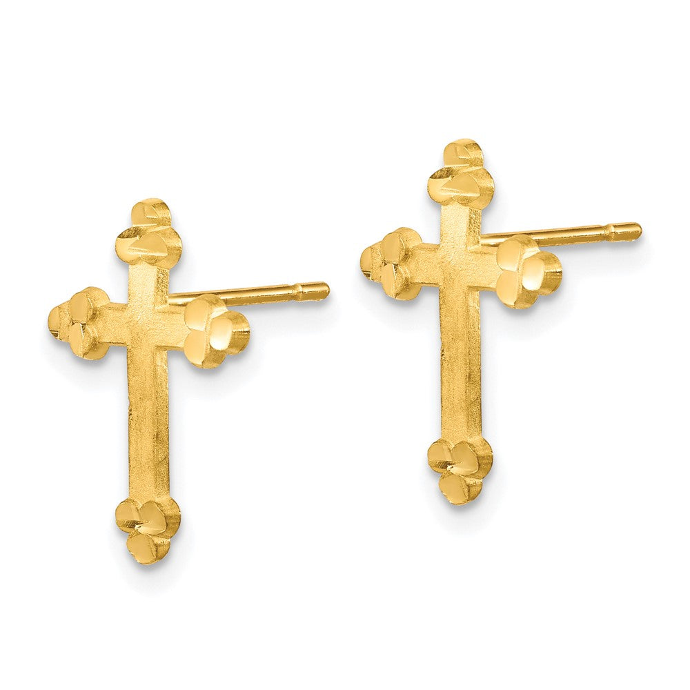 10k Budded Cross Earring