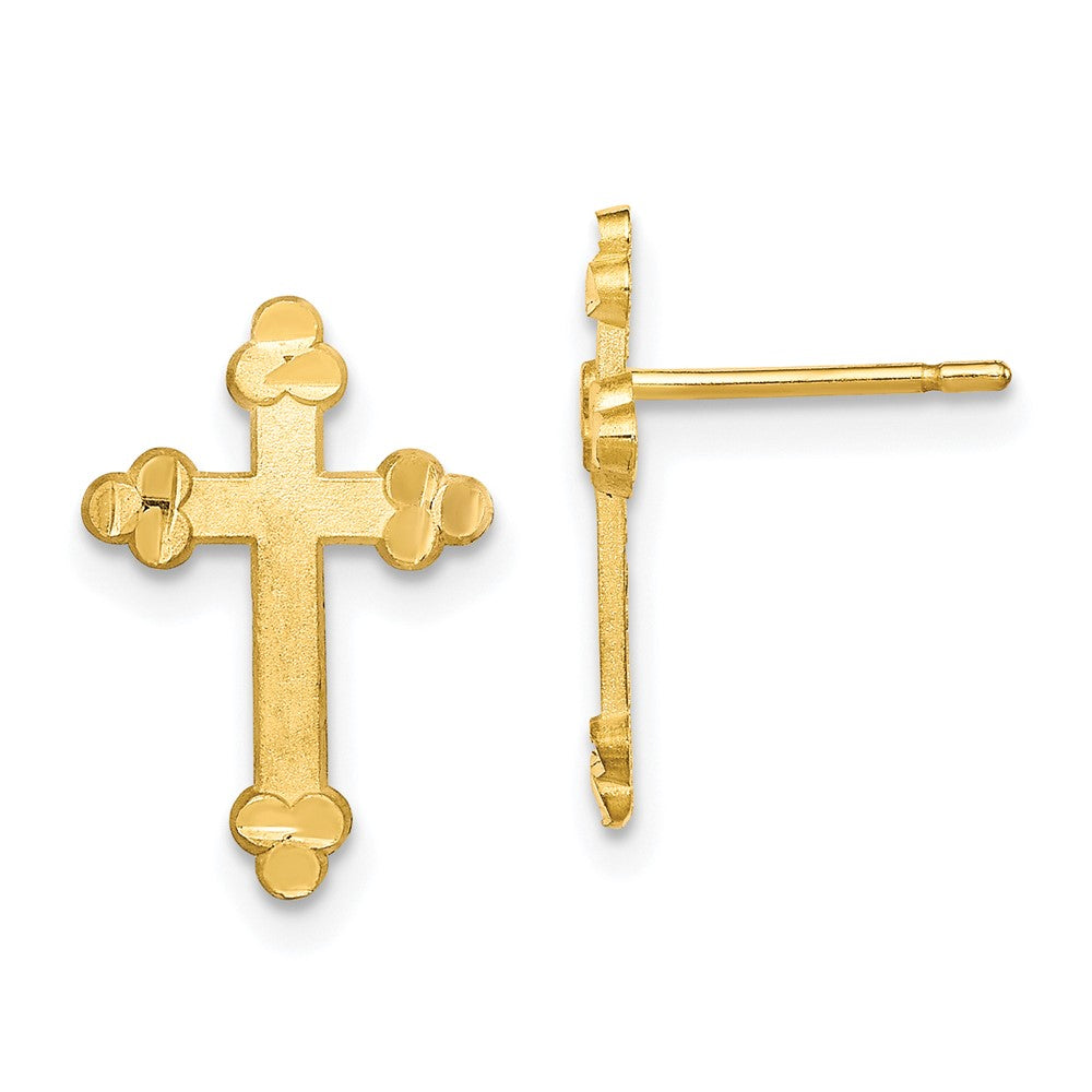 10k Budded Cross Earring