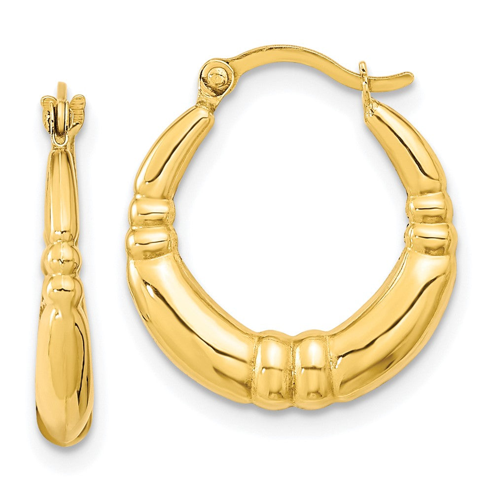 10K Polished Hoop Earrings