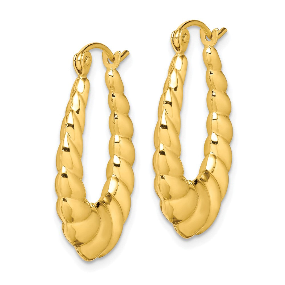 10k Polished Twisted Hollow Hoop Earrings