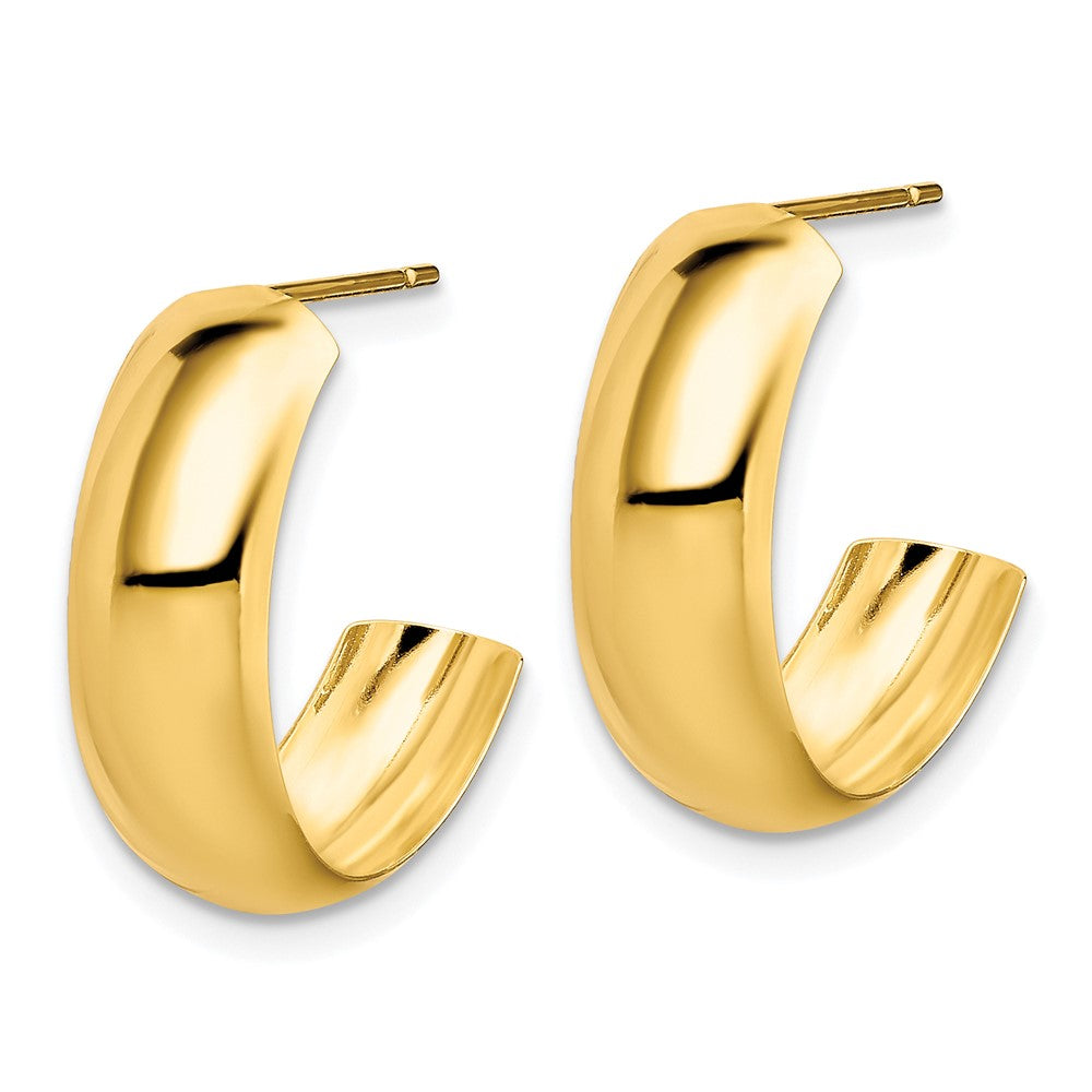 10k Polished J-Hoop Earrings