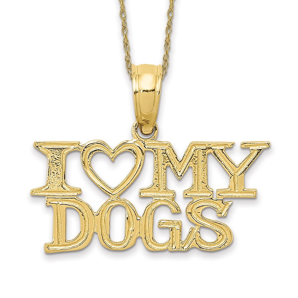 10k I HEART MY DOGS Necklace