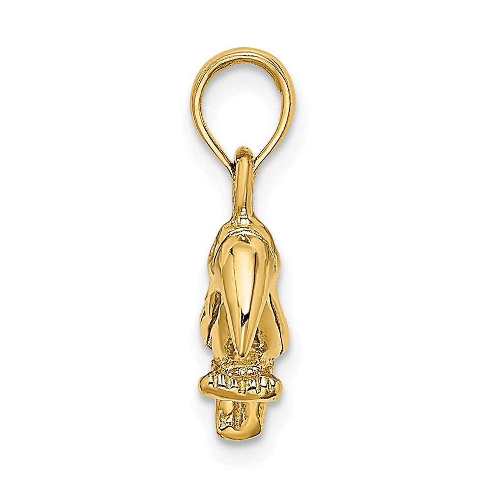 10K 3-D Textured and Polished Toucan Bird Charm