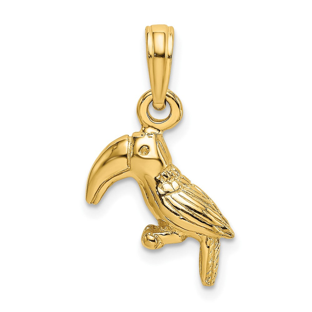 10K 3-D Textured and Polished Toucan Bird Charm