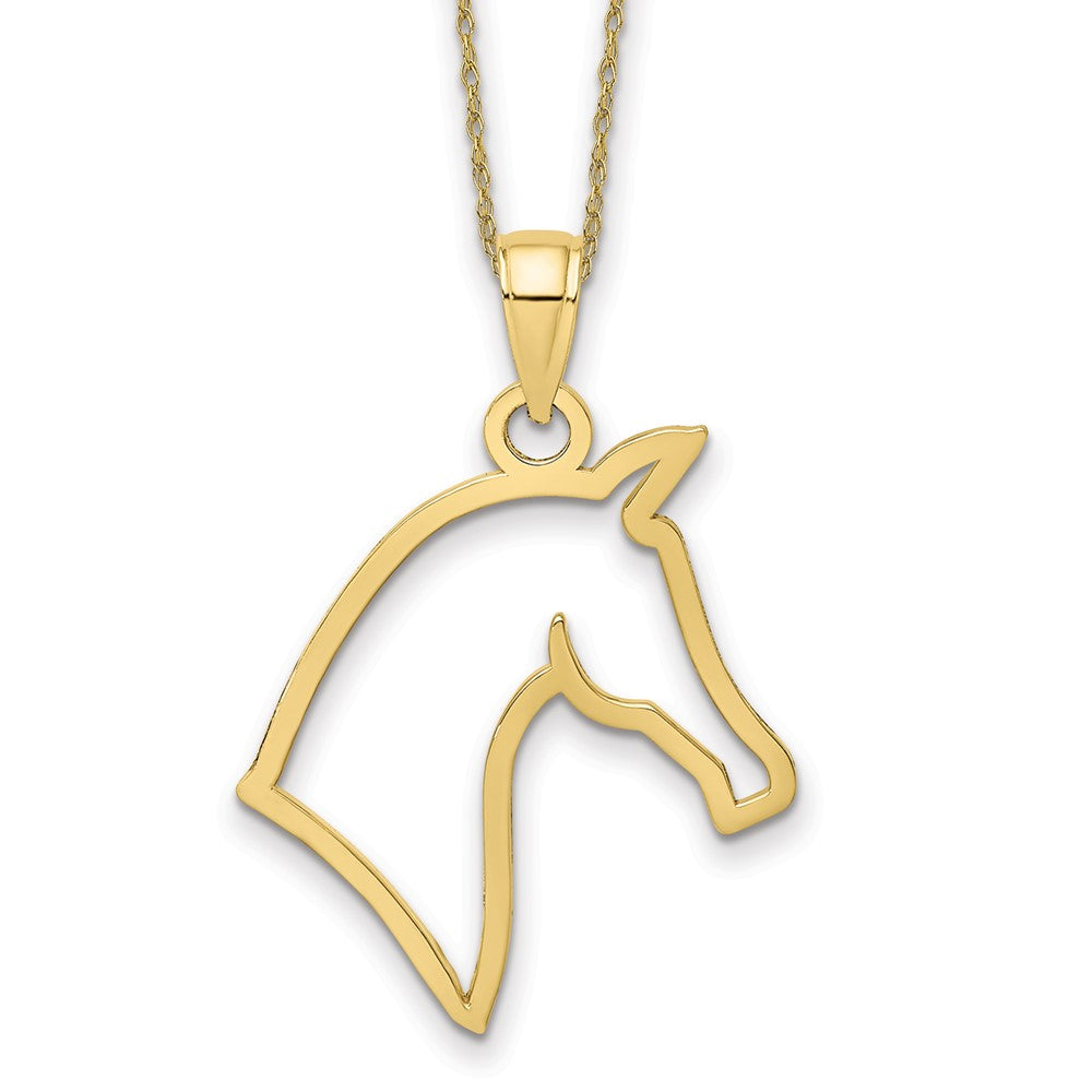 10k Cut-Out Horse Head Profile Necklace