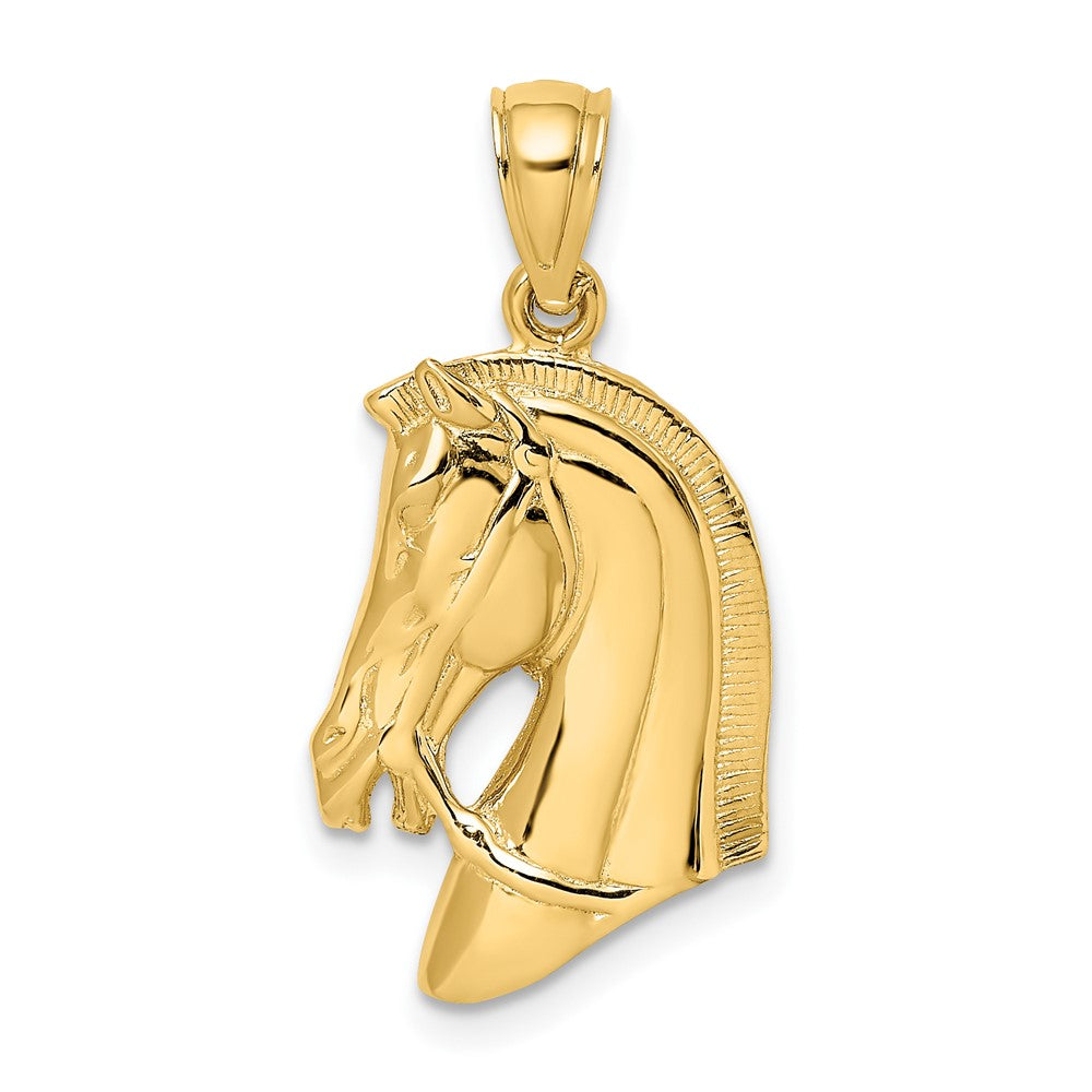 10K Horse Head with Short Mane Charm