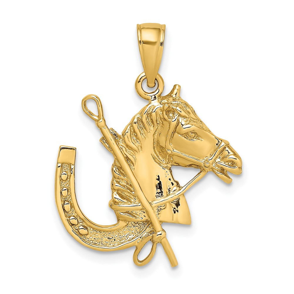 10K Horse Head w/ Shoe and Crop Charm