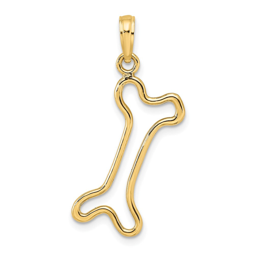 10K Cut-Out Polished Dog Bone Charm