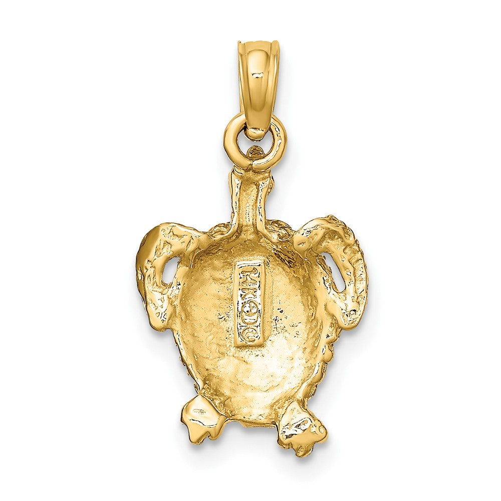 10k Textured Sea Turtle Necklace